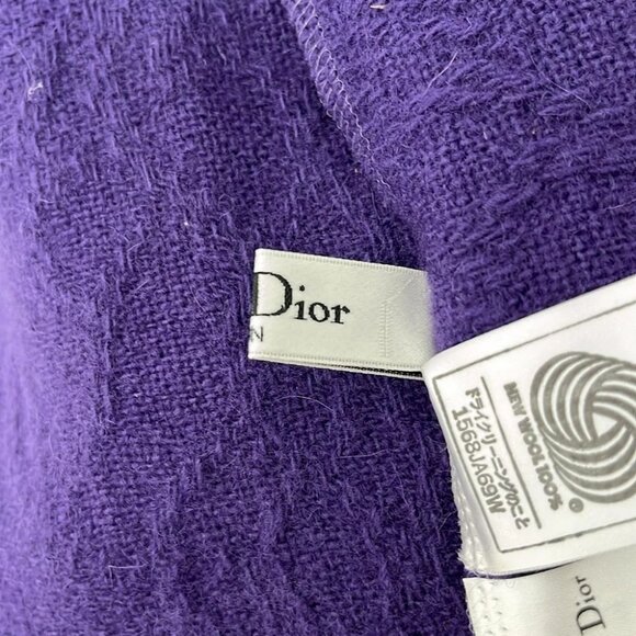Auth DIOR/ChristianDior - Purple Wool Scarf - Picture 2 of 7